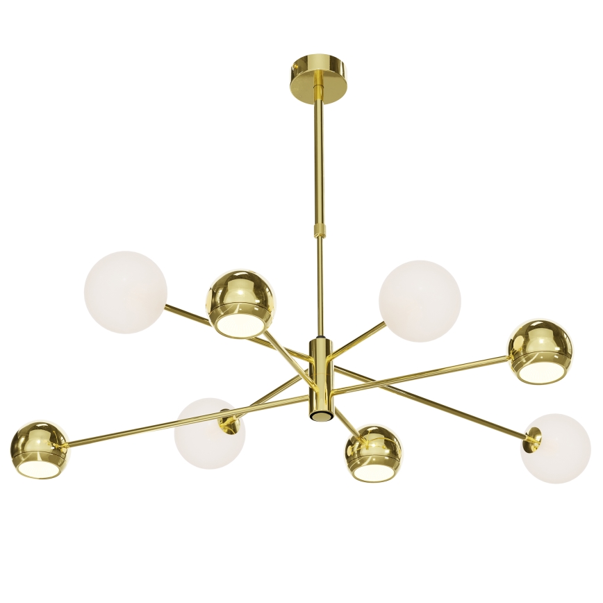 Jupiter 1968 - Candelabro suspenso MOKA 4xGU10/10W/230V + 4xG9/10W/230V dourada/branco