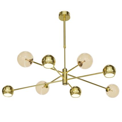 Jupiter 1969 - Candelabro suspenso MOKA 4xGU10/10W/230V + 4xG9/10W/230V dourada/bege