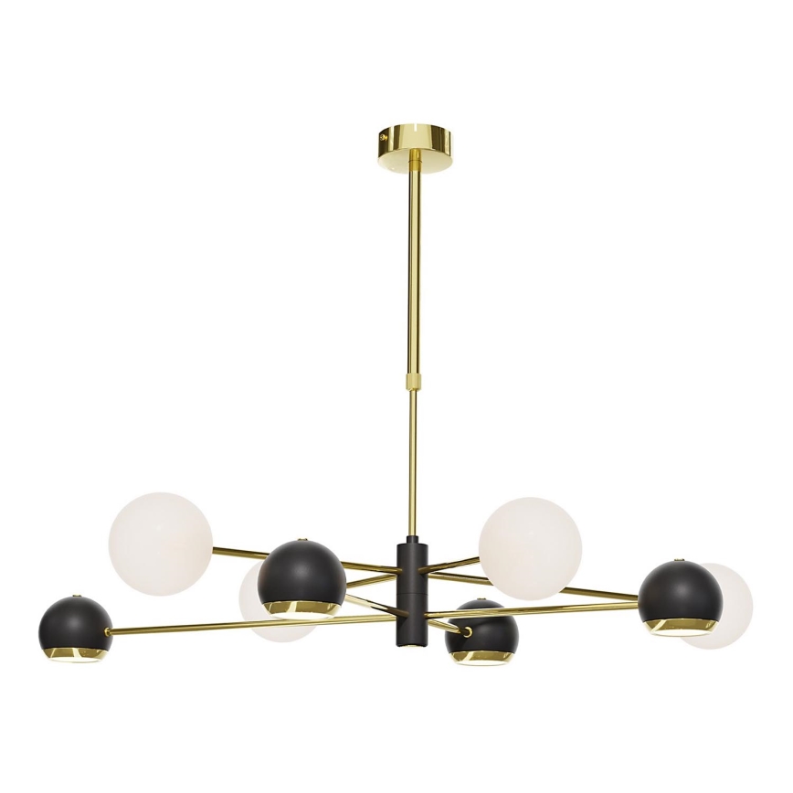 Jupiter 1971 - Candelabro suspenso MOKA 4xGU10/10W/230V + 4xG9/10W/230V dourada/preto/branco