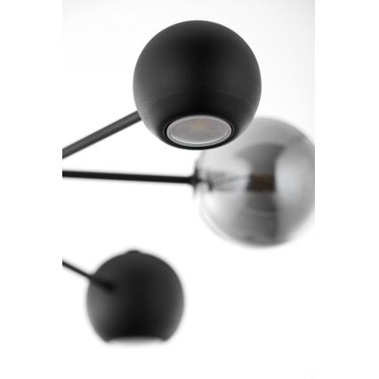 Jupiter 1974 - Candeeiro suspenso MOKA 3xGU10/10W/230V + 3xG9/10W/230V preto/cromado brilhante