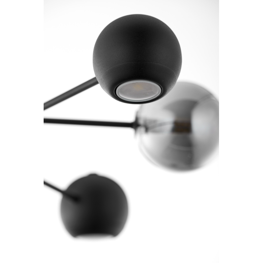 Jupiter 1974 - Candeeiro suspenso MOKA 3xGU10/10W/230V + 3xG9/10W/230V preto/cromado brilhante