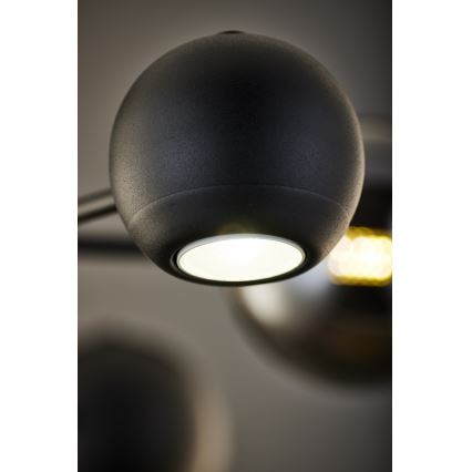Jupiter 1974 - Candeeiro suspenso MOKA 3xGU10/10W/230V + 3xG9/10W/230V preto/cromado brilhante