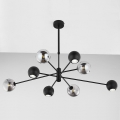 Jupiter 1975 - Candeeiro suspenso MOKA 4xGU10/10W/230V + 4xG9/10W/230V preto/cromado brilhante