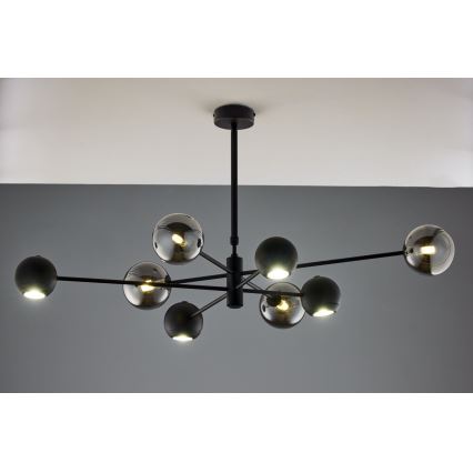 Jupiter 1975 - Candeeiro suspenso MOKA 4xGU10/10W/230V + 4xG9/10W/230V preto/cromado brilhante