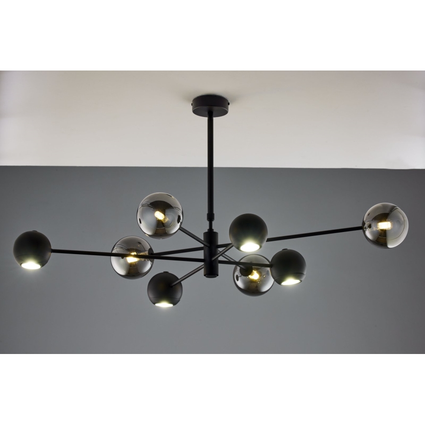 Jupiter 1975 - Candeeiro suspenso MOKA 4xGU10/10W/230V + 4xG9/10W/230V preto/cromado brilhante