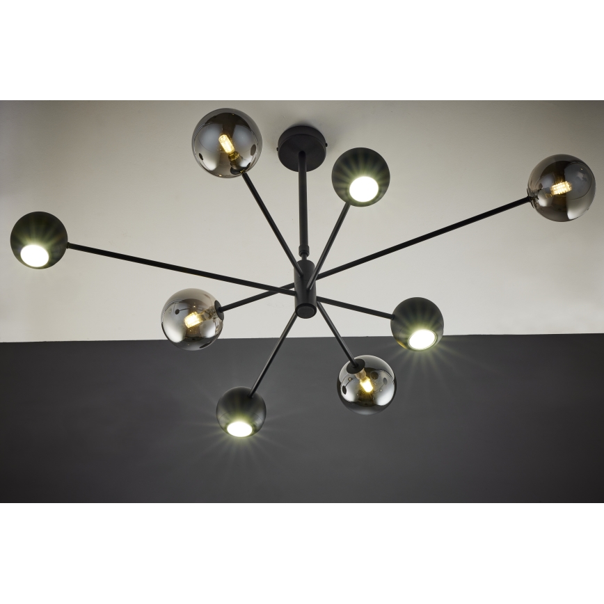 Jupiter 1975 - Candeeiro suspenso MOKA 4xGU10/10W/230V + 4xG9/10W/230V preto/cromado brilhante