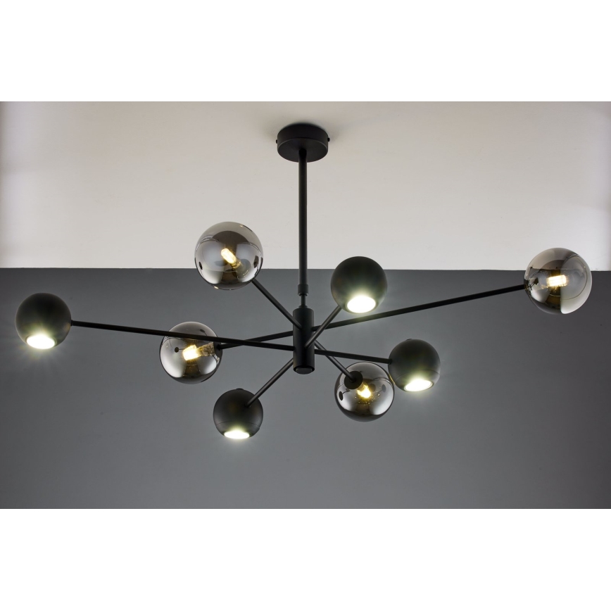 Jupiter 1975 - Candeeiro suspenso MOKA 4xGU10/10W/230V + 4xG9/10W/230V preto/cromado brilhante