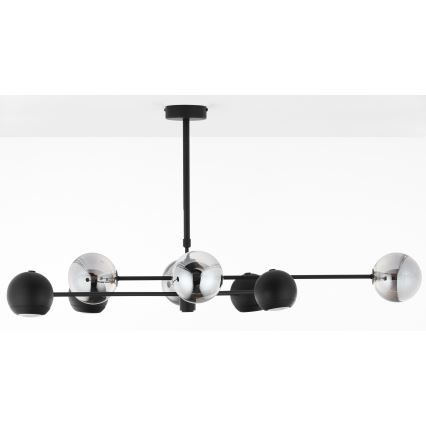 Jupiter 1975 - Candeeiro suspenso MOKA 4xGU10/10W/230V + 4xG9/10W/230V preto/cromado brilhante