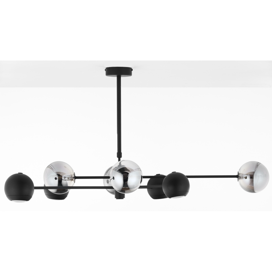 Jupiter 1975 - Candeeiro suspenso MOKA 4xGU10/10W/230V + 4xG9/10W/230V preto/cromado brilhante