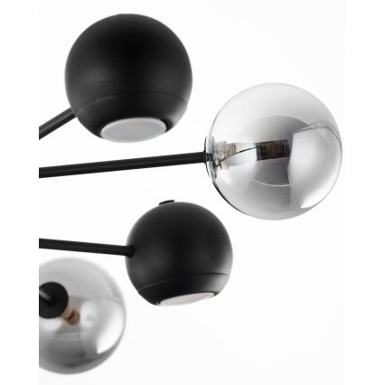 Jupiter 1975 - Candeeiro suspenso MOKA 4xGU10/10W/230V + 4xG9/10W/230V preto/cromado brilhante