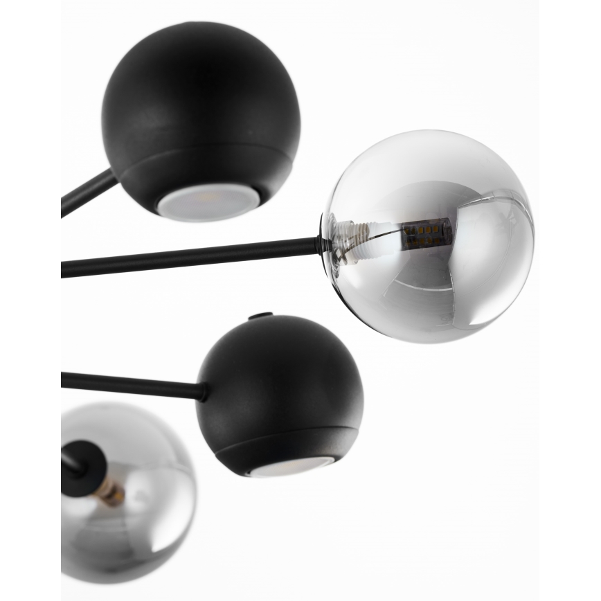 Jupiter 1975 - Candeeiro suspenso MOKA 4xGU10/10W/230V + 4xG9/10W/230V preto/cromado brilhante