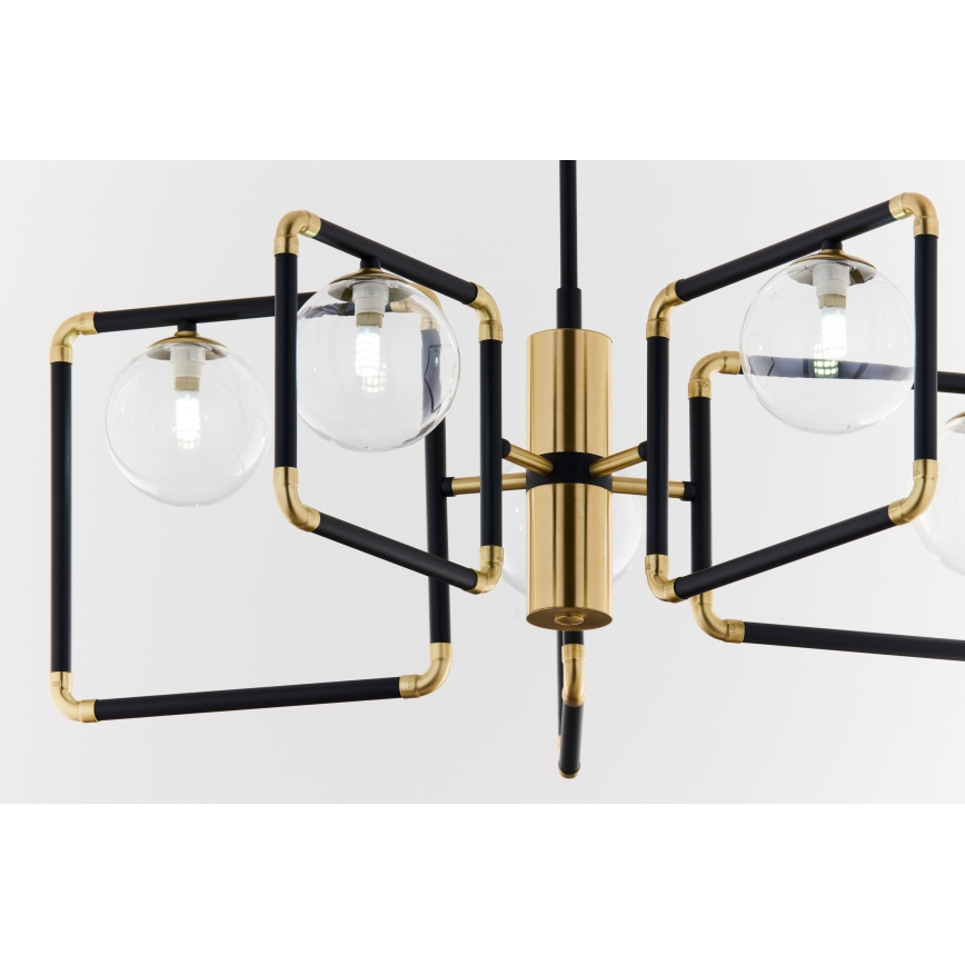 Jupiter 1985 - Candelabro suspenso IBRA 5xG9/10W/230V preto/dourada