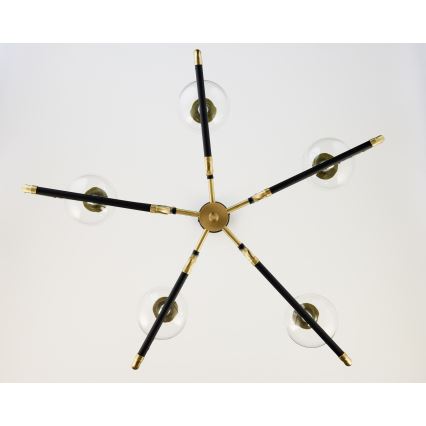 Jupiter 1985 - Candelabro suspenso IBRA 5xG9/10W/230V preto/dourada