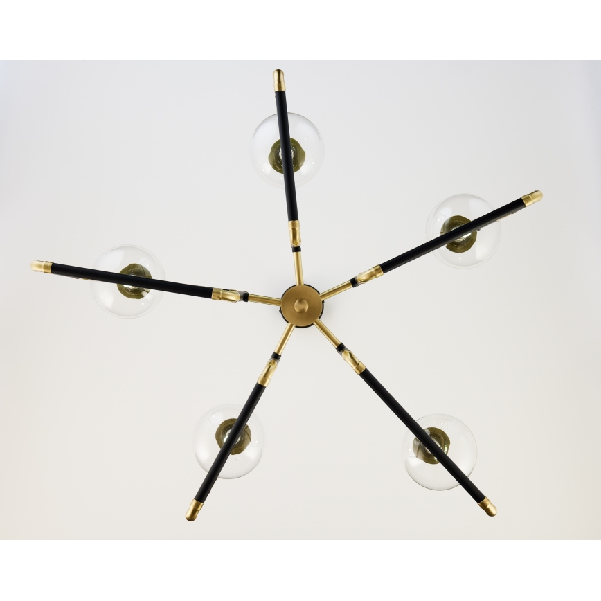 Jupiter 1985 - Candelabro suspenso IBRA 5xG9/10W/230V preto/dourada