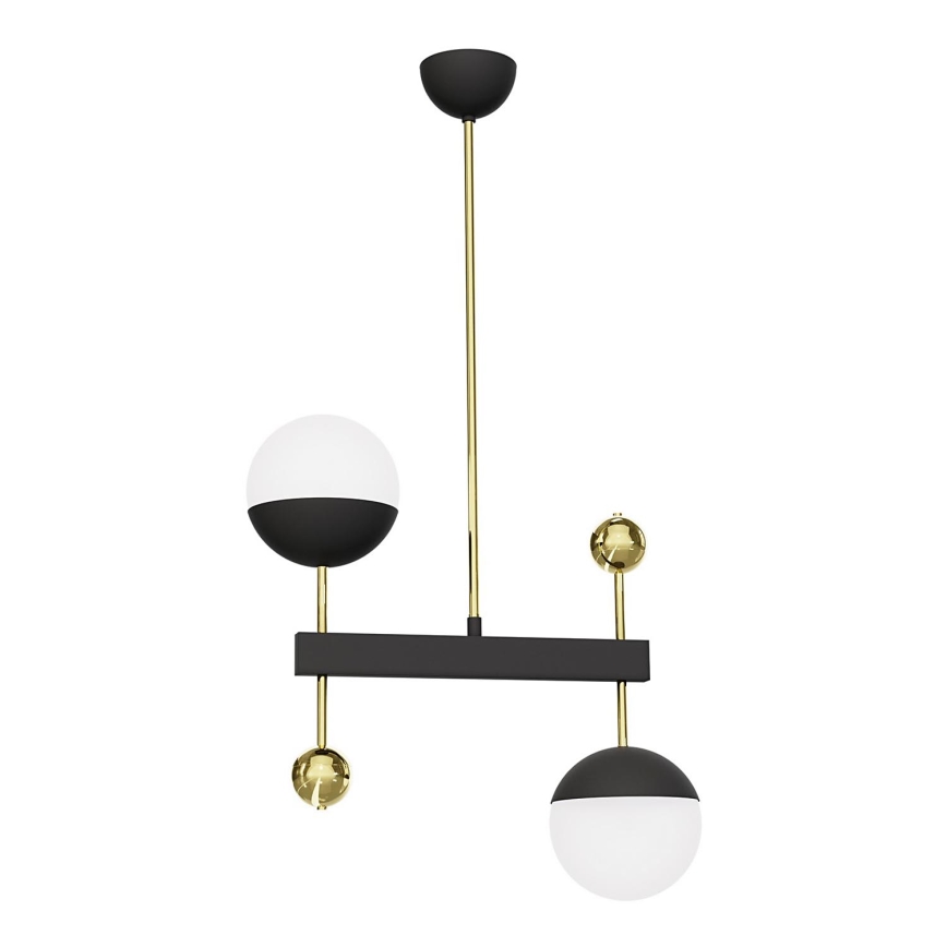 Jupiter 1986 - Candelabro suspenso DEGO 2xG9/10W/230V preto/dourada