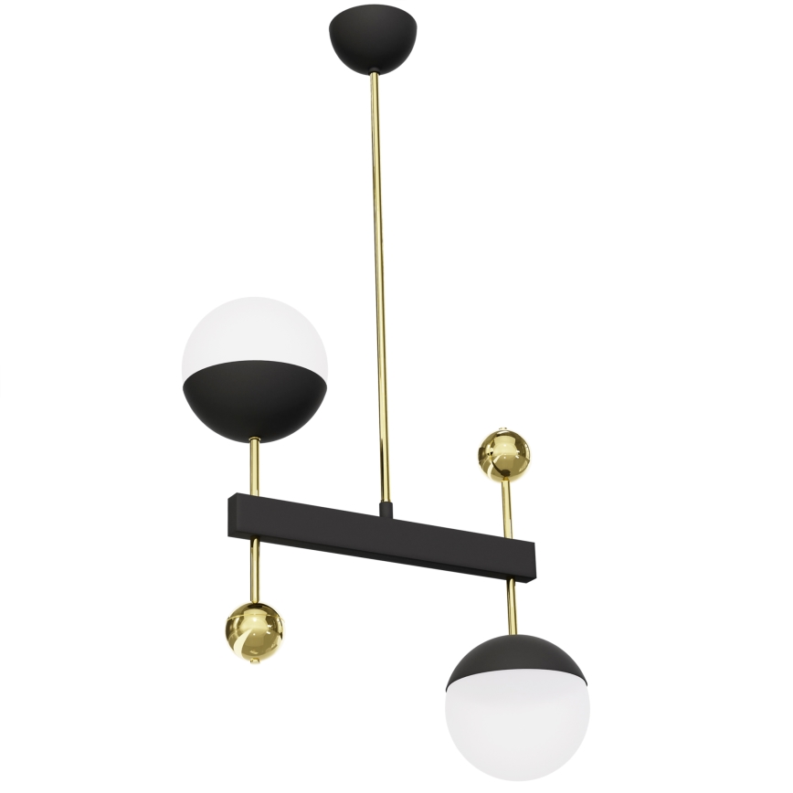 Jupiter 1986 - Candelabro suspenso DEGO 2xG9/10W/230V preto/dourada