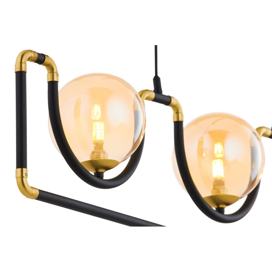 Jupiter 1989 - Candeeiro suspenso HANZA 3xG9/10W/230V preto/dourado/bege