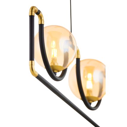 Jupiter 1989 - Candeeiro suspenso HANZA 3xG9/10W/230V preto/dourado/bege