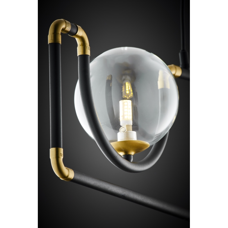 Jupiter 1990 - Candeeiro suspenso HANZA 3xG9/10W/230V preto/dourado