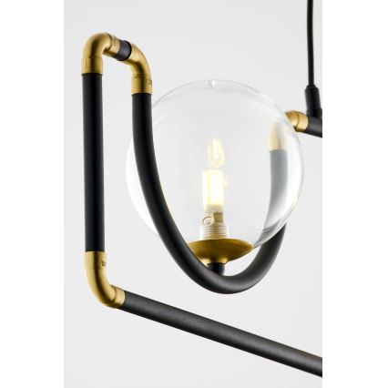 Jupiter 1990 - Candeeiro suspenso HANZA 3xG9/10W/230V preto/dourado