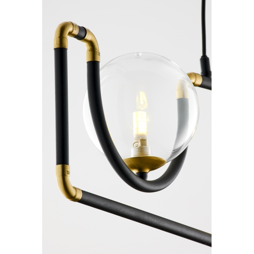 Jupiter 1990 - Candeeiro suspenso HANZA 3xG9/10W/230V preto/dourado