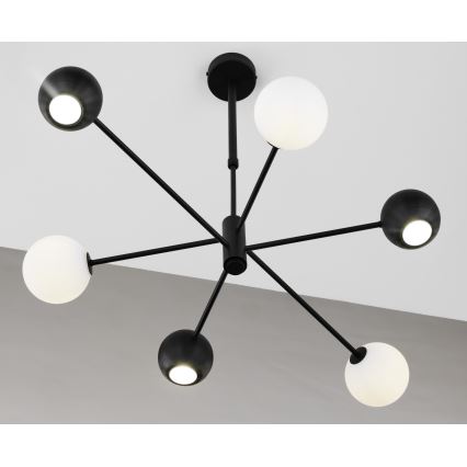 Jupiter 1997 - Candeeiro suspenso MOKA 3xGU10/10W/230V + 3xG9/10W/230V preto/branco