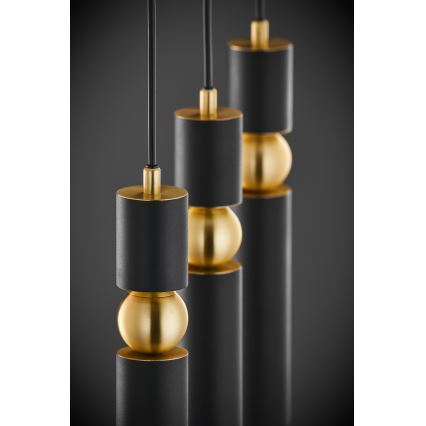Jupiter 2004 - Candeeiro suspenso ALAS 3xGU10/10W/230V preto/dourado