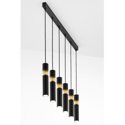 Jupiter 2005 - Candeeiro suspenso ALAS 6xGU10/10W/230V preto/dourado
