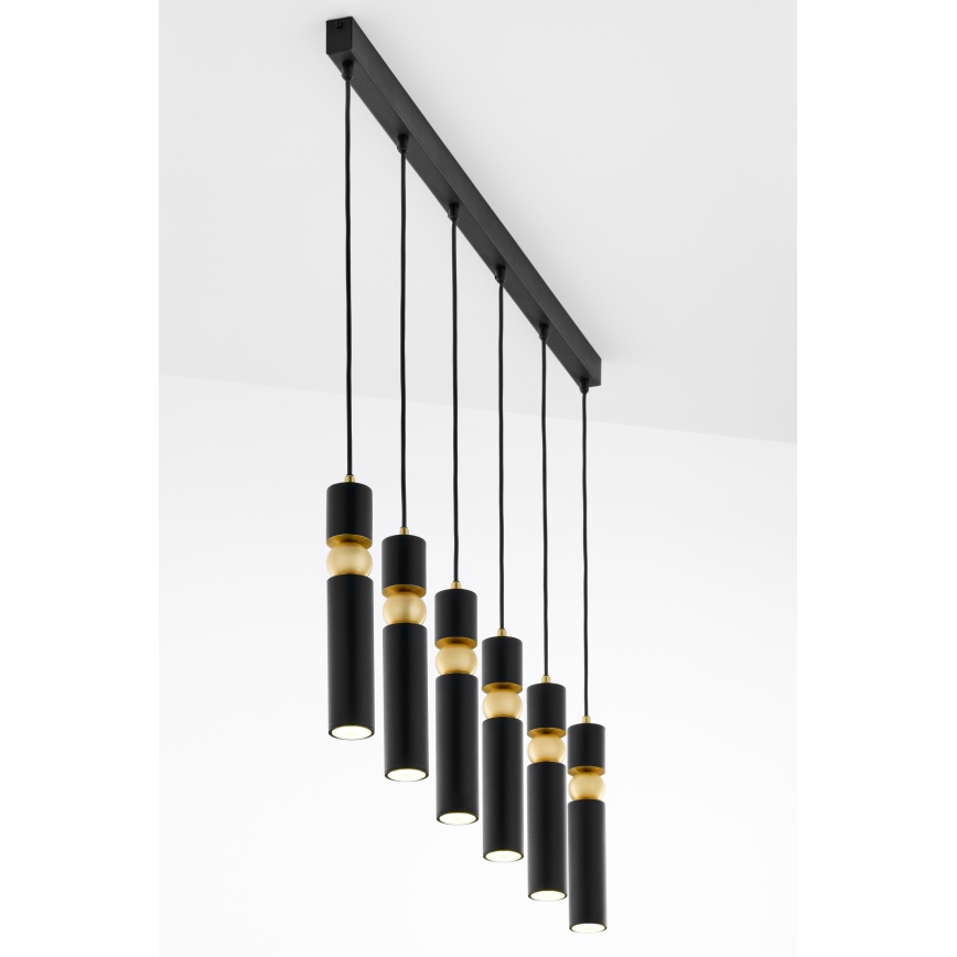 Jupiter 2005 - Candeeiro suspenso ALAS 6xGU10/10W/230V preto/dourado