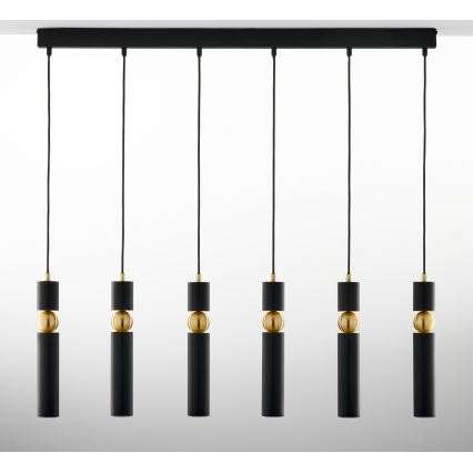 Jupiter 2005 - Candeeiro suspenso ALAS 6xGU10/10W/230V preto/dourado
