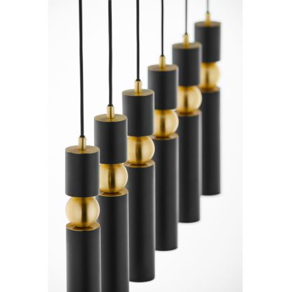 Jupiter 2005 - Candeeiro suspenso ALAS 6xGU10/10W/230V preto/dourado