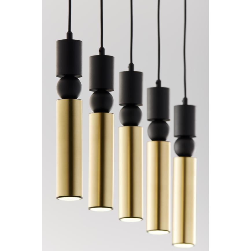 Jupiter 2012 - Candeeiro suspenso ALAS 5xGU10/10W/230V preto/dourado