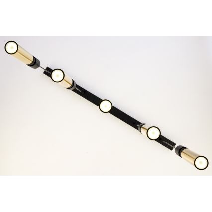 Jupiter 2012 - Candeeiro suspenso ALAS 5xGU10/10W/230V preto/dourado