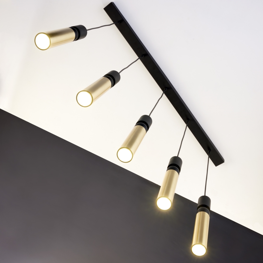 Jupiter 2012 - Candeeiro suspenso ALAS 5xGU10/10W/230V preto/dourado