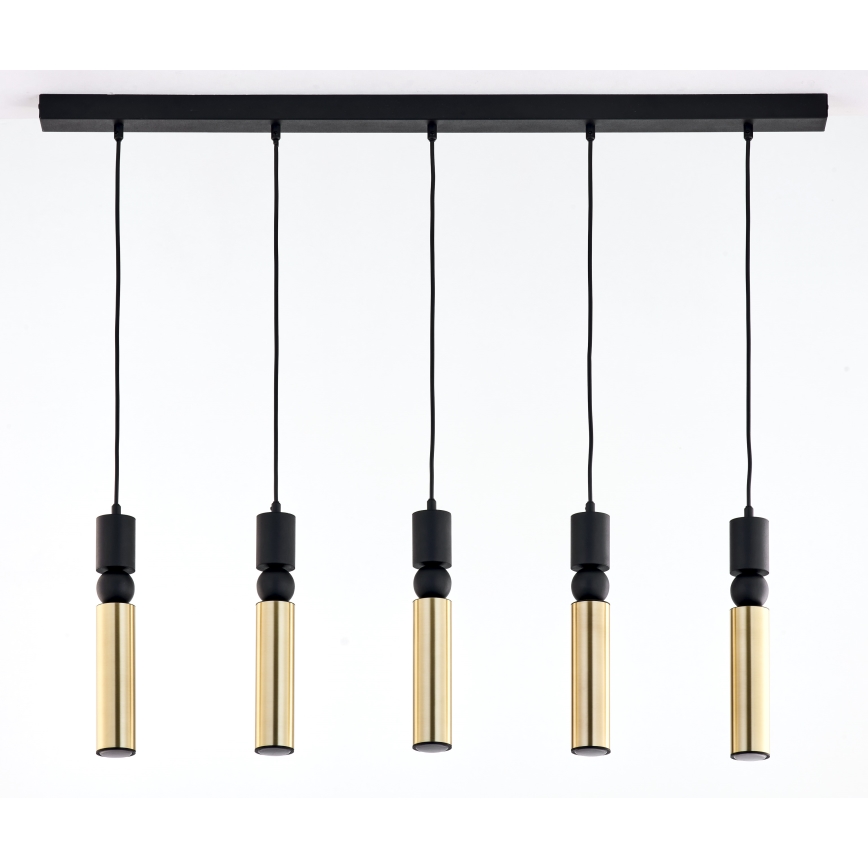 Jupiter 2012 - Candeeiro suspenso ALAS 5xGU10/10W/230V preto/dourado