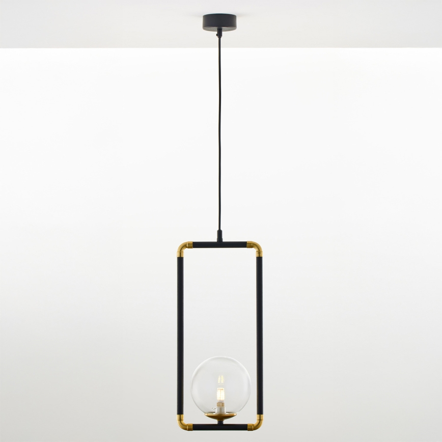 Jupiter 2023 - Candeeiro suspenso ZAFRA 1xG9/10W/230V preto/dourado/transparente