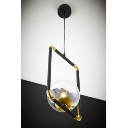 Jupiter 2023 - Candeeiro suspenso ZAFRA 1xG9/10W/230V preto/dourado/transparente