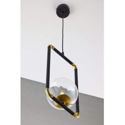 Jupiter 2023 - Candeeiro suspenso ZAFRA 1xG9/10W/230V preto/dourado/transparente