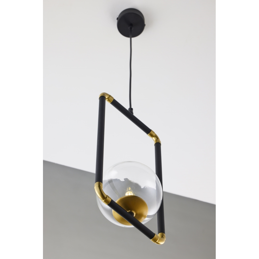 Jupiter 2023 - Candeeiro suspenso ZAFRA 1xG9/10W/230V preto/dourado/transparente