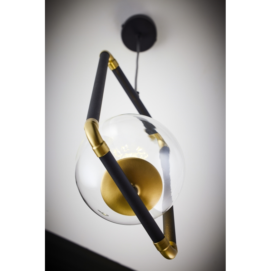 Jupiter 2023 - Candeeiro suspenso ZAFRA 1xG9/10W/230V preto/dourado/transparente