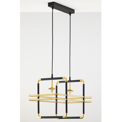 Jupiter 2026 - Candeeiro suspenso FIORI 2xG9/10W/230V preto/dourado/bege