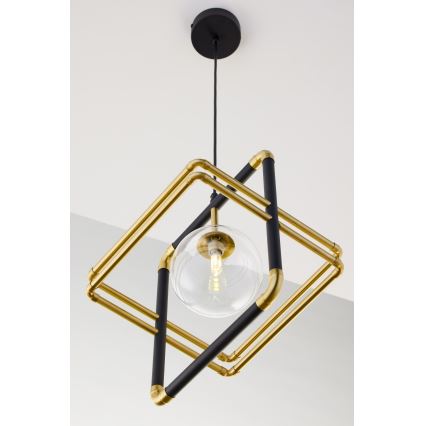 Jupiter 2028 - Candeeiro suspenso FIORI 1xG9/10W/230V preto/dourado/transparente