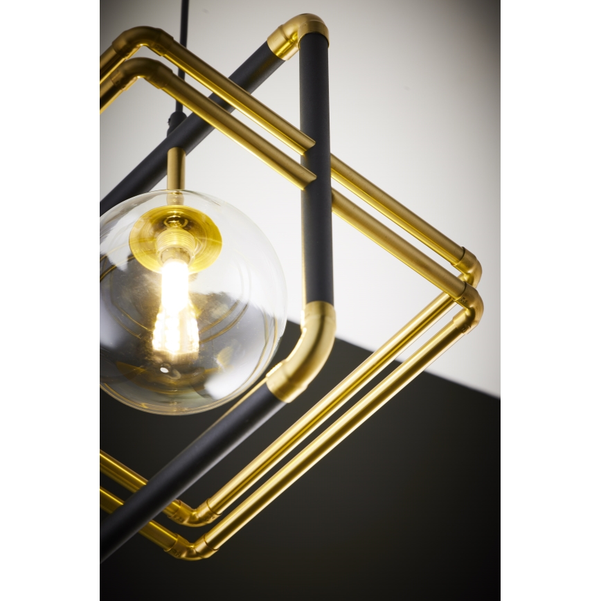 Jupiter 2028 - Candeeiro suspenso FIORI 1xG9/10W/230V preto/dourado/transparente