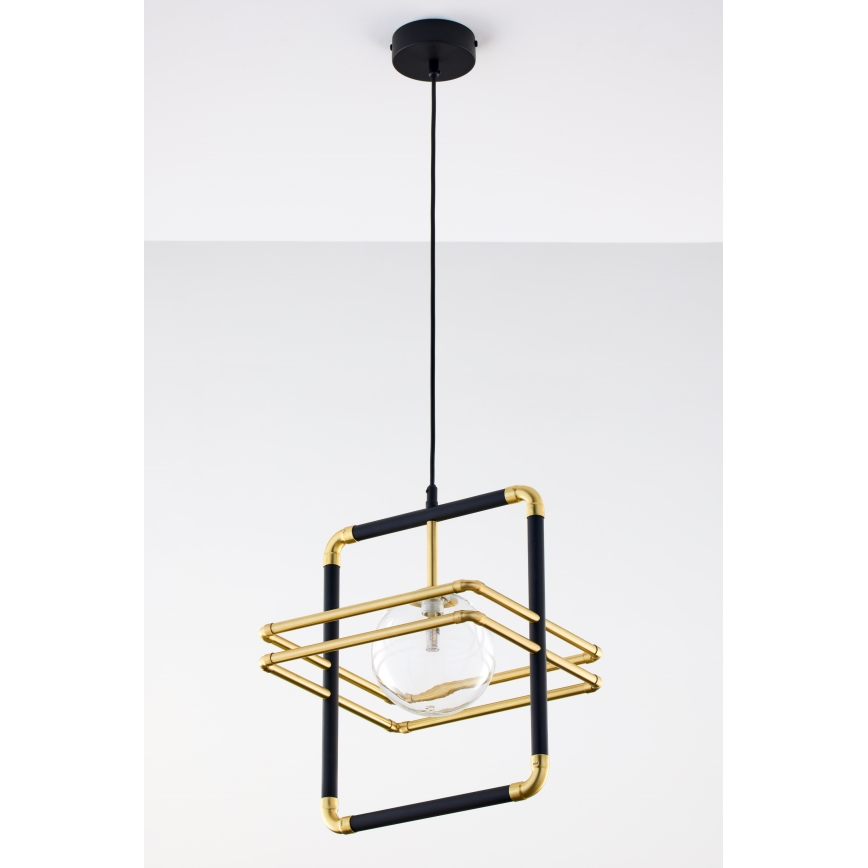 Jupiter 2028 - Candeeiro suspenso FIORI 1xG9/10W/230V preto/dourado/transparente