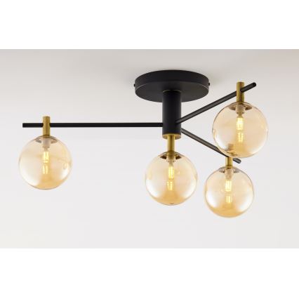 Jupiter 2031 - Candeeiro integrado FIGARO 4xG9/10W/230V preto/dourado/bege