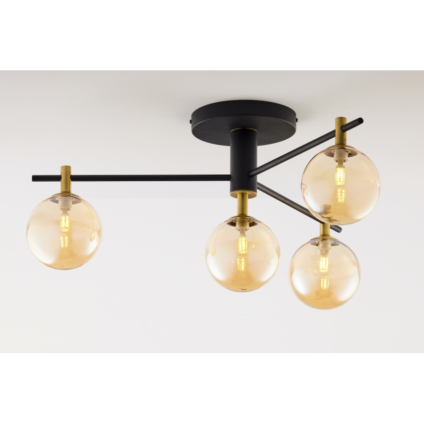 Jupiter 2031 - Candeeiro integrado FIGARO 4xG9/10W/230V preto/dourado/bege
