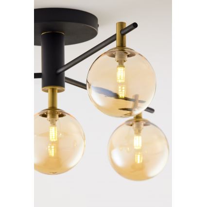 Jupiter 2031 - Candeeiro integrado FIGARO 4xG9/10W/230V preto/dourado/bege