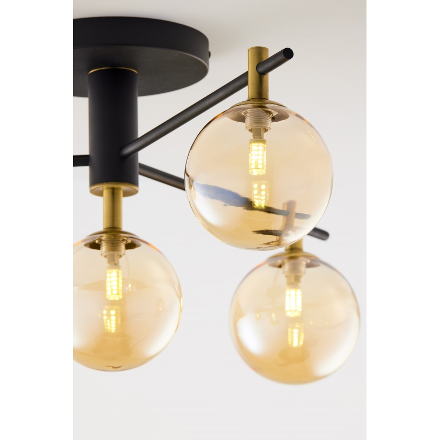 Jupiter 2031 - Candeeiro integrado FIGARO 4xG9/10W/230V preto/dourado/bege