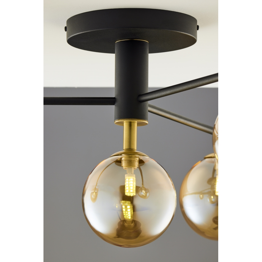 Jupiter 2031 - Candeeiro integrado FIGARO 4xG9/10W/230V preto/dourado/bege