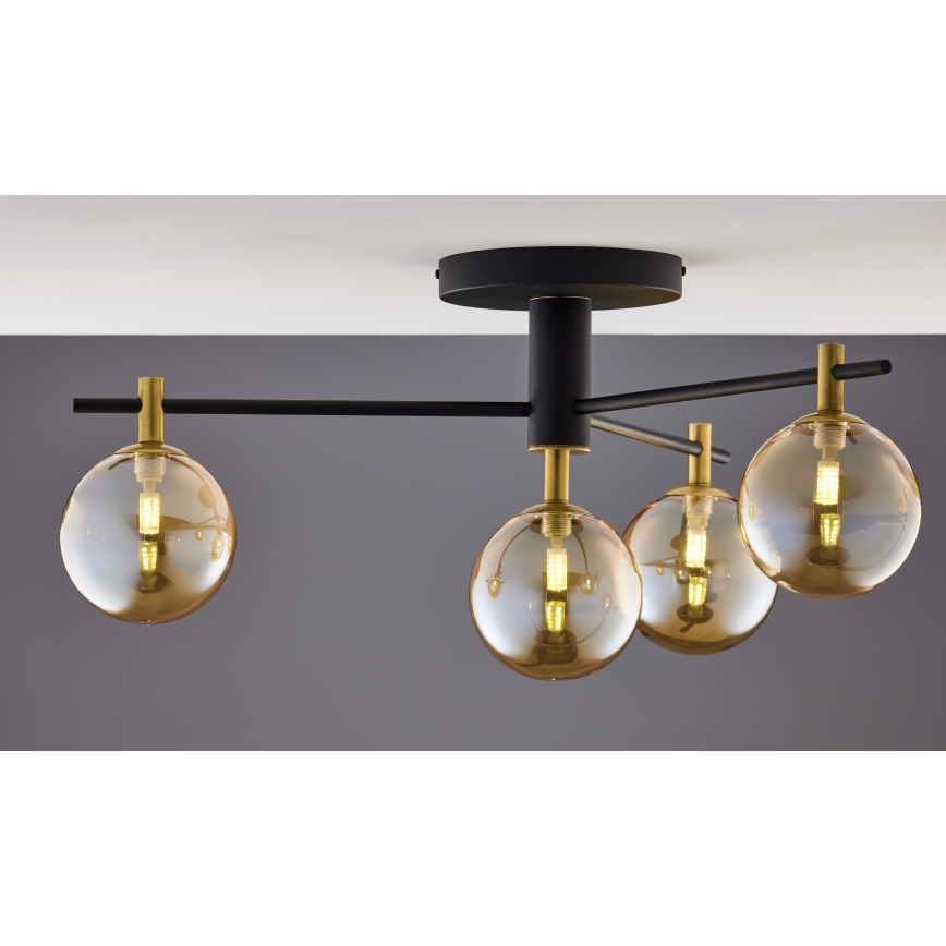 Jupiter 2031 - Candeeiro integrado FIGARO 4xG9/10W/230V preto/dourado/bege
